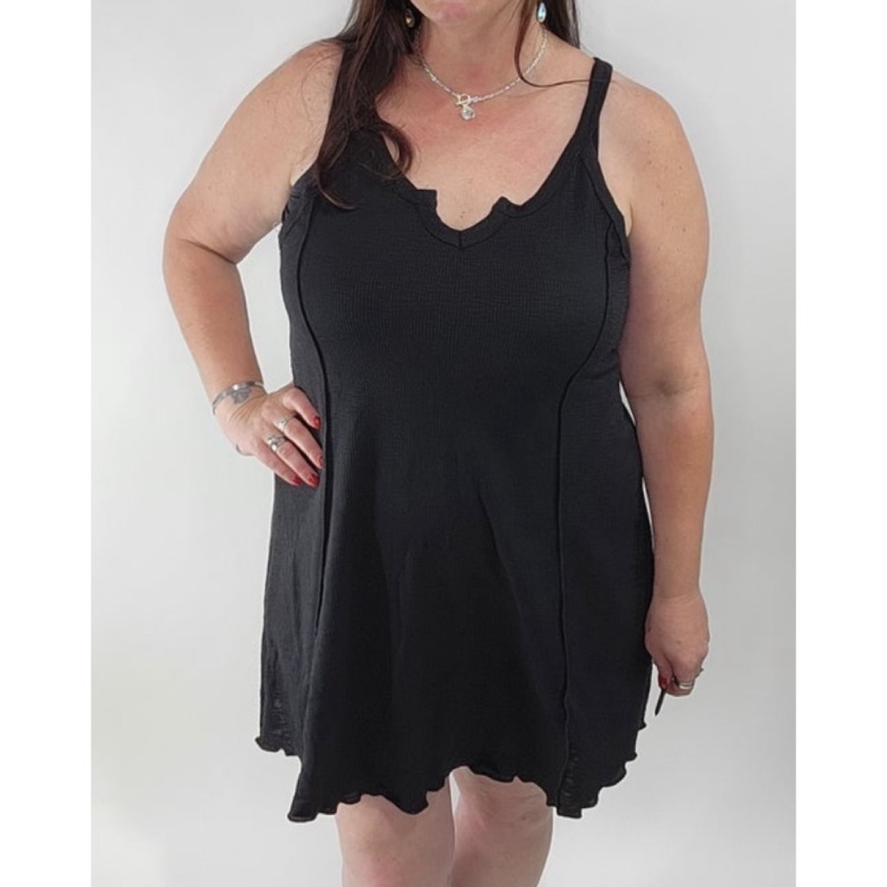 Culture Code black notch neck mini dress